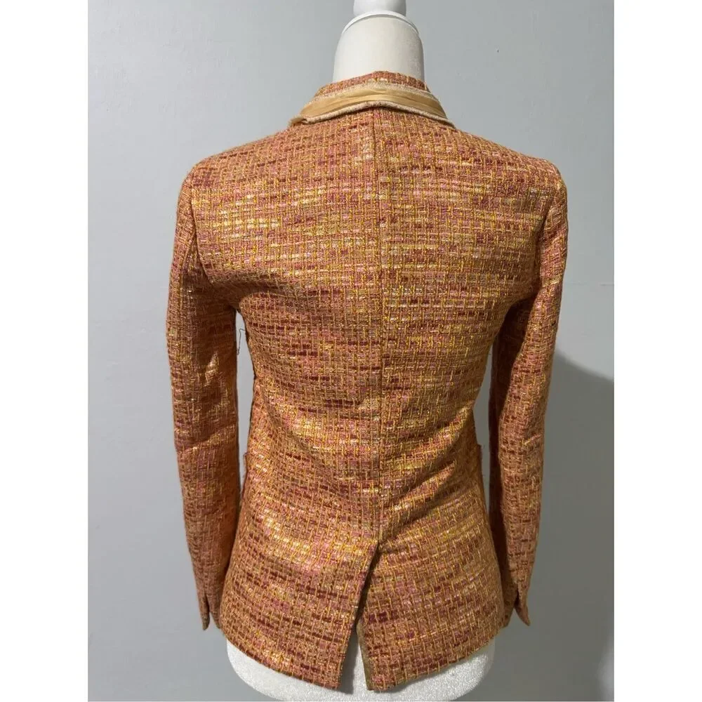 J. Crew collection tweed blazer linen blend 0
